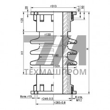 Покрышки для конденсаторов связи 1130x279x220 мм П 1130-130 01 ГОСТ 5862-79