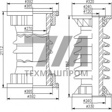 Покрышки для воздушных выключателей 150 кВ 150x1x210 мм П 1390-360 УХЛ Т