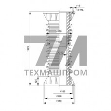 Фарфоровые армированные покрышки ПКДА для конденсаторов связи 285x1340x300 мм ПКДА 850-130 01 ГОСТ 5862-79