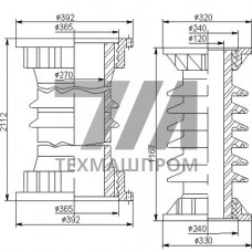 Армированные покрышки ПВМО для маломасляных выключателей 110x3.8x285 мм ПВМг-110Б ГОСТ 20419-83
