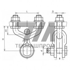 Узлы крепления типа КГП 100x1.22x210 мм КГП-21-3