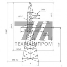 Промежуточно-угловые опоры для ЛЭП 2.4x15x2140 мм ПС110 Типовой проект 11520тм-т.1