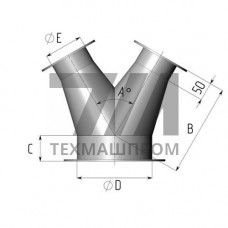 Титановые неравнопроходные Y-тройники 1000x1.5 мм ВТ1-0