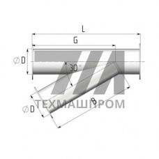 Титановые неравнопроходные косые тройники 1000x1.5 мм ВТ1-0