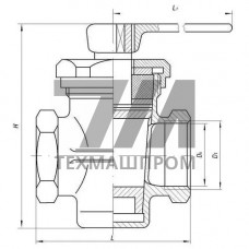Кран проходной муфтовый сальниковый 10x6 мм 536-03.001 (ИТШЛ.491742.001)