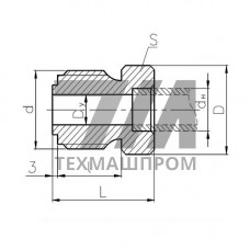 Штуцер промежуточный внахлёстку 10x10 мм 556-35.378 ГОСТ 5890-78