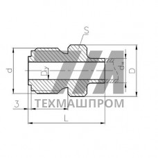 Штуцер промежуточный встык 10x160 мм 556-03.390 ГОСТ 5890-78