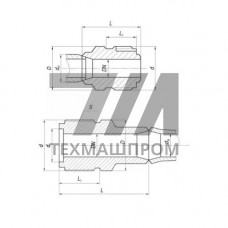 Штуцер промежуточный под стопорение 10x100 мм 556-35.2160-1 ГОСТ 5890-78
