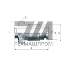 Штуцер промежуточный с резиновым кольцом со стопорением 10x250 мм 556-35.2412-02 ГОСТ 5890-78