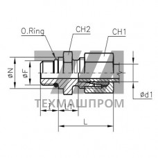Штуцер ввертный с уплотнением, резьба UNF 10 мм 7-16-20 UNF