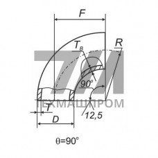 Отводы 90 в ВУС 100x102x10 мм 09Г2С ГОСТ 17375-2001