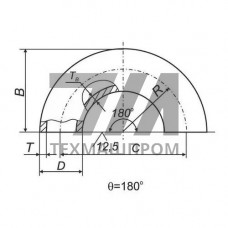 Отводы 180 в ВУС 100x102x10 мм 09Г2С ГОСТ 17375-2001