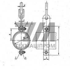 Хомуты укороченные горизонтальных стальных трубопроводов 1020x36.7x6500 мм 09Г2С МН 3942-62