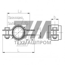 Подвески судовых трубопроводов. Тип 2 0.01x44x2.2 мм 08Х18Н10Т ТУ 5-89 РИДФ.301525.001