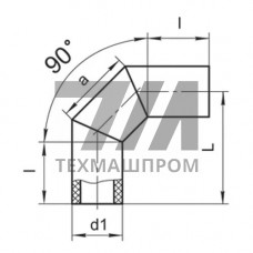 Оболочки на теплоизоляционные отводы 90 градусов 1000x1020x100 мм Сталь 20 ТУ 4937-002-61278130-2016