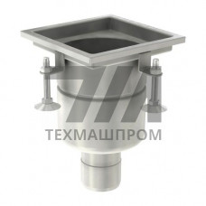 Нержавеющий круглый трап с вертикальным выпуском 200x200x110 мм TR.V110R-200 ГОСТ 5582-75