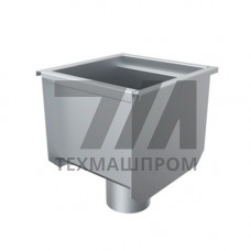 Нержавеющий прямоугольный трап с вертикальным выпуском 180x180x50 мм TR.V50 ГОСТ 5582-75